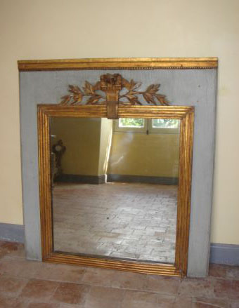 antique french gilded trumeau mirror